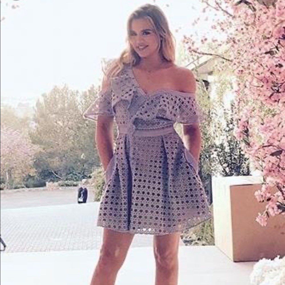 Self Portrait Pink Lace Dress (Khloe Kardashian)